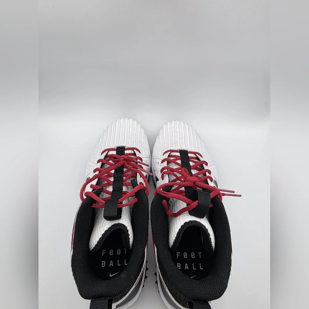 Nike Force Savage Pro 3 Shark Men's Size 14 White Red Football Cleats FJ8163-102